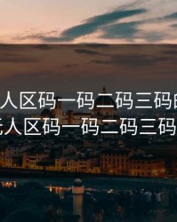 欧美无人区码一码二码三码的区别，欧美无人区码一码二码三码的区别