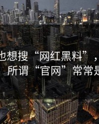 如果你也想搜“网红黑料”，先看完这段：所谓“官网”常常是假冒