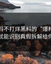 关于黑料不打烊黑料的“爆料”一句话就能识别真假拆解给你看