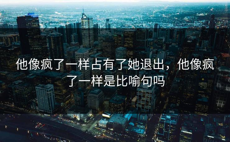 他像疯了一样占有了她退出，他像疯了一样是比喻句吗